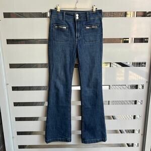 Anthropologie Pilcro Dark Wash Trouser Bootcut Denim Jeans Size 28